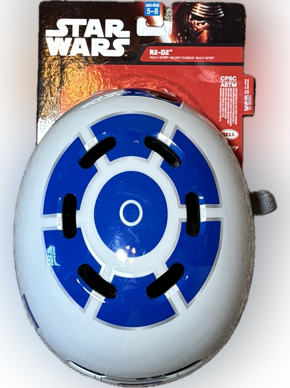 235. Star Wars Kids Helmet in White and Blue R2-D2 Design, NWT